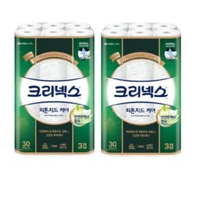 크리넥스 피톤치드 케어 3겹 롤화장지 휴지 27m 30롤x2 프리미엄 도톰 집들이 화장실