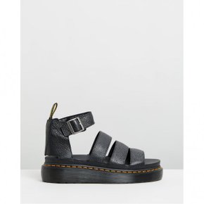 3359025 Dr Martens 여성 Clarissa II 쿼드 가죽 플랫폼 샌들 - 블랙