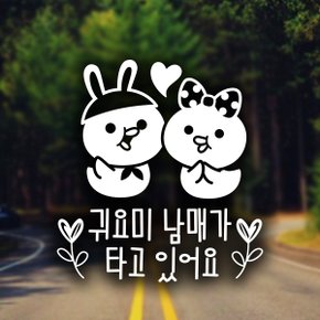 귀요미 남매 쁘띠 월계수 / 아기가타고있어요 반사스티커 자동차스티커