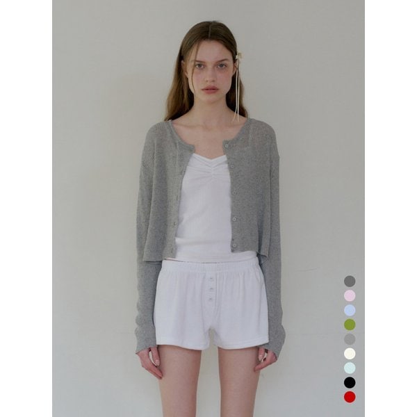 [Light Blue, Light Grey, W컨셉 단독]Basic Round Linen Cardigan_9Color