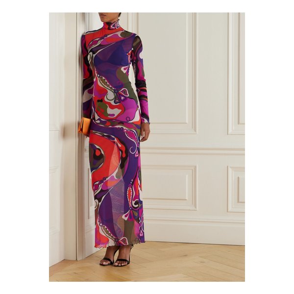 프린트 튤 맥시 드레스 멀티컬러 46376663162932323