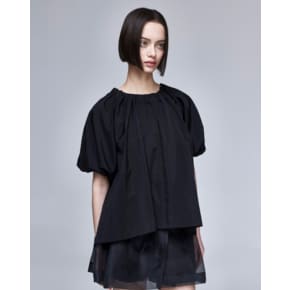 [파주점] [송지오우먼]리본 셔링 라글랑 블라우스 블랙 WH3TP303BK