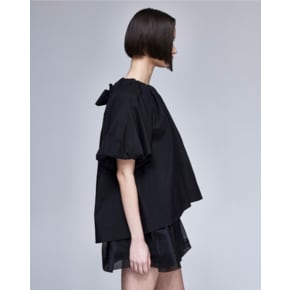 [파주점] [송지오우먼]리본 셔링 라글랑 블라우스 블랙 WH3TP303BK