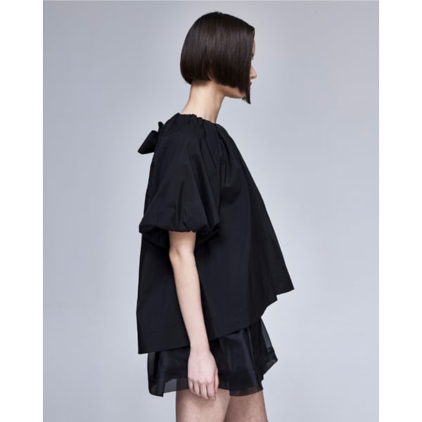 [파주점] [송지오우먼]리본 셔링 라글랑 블라우스 블랙 WH3TP303BK