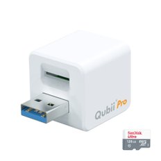 Maktar Qubii Pro (microSD 128GB iphone usb ipad SNS SD MFi 화이트 포함) 충전하면서 자동