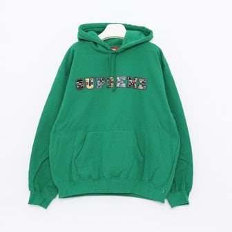 슈프림 컬리지에이트 레더 스웨트 남성 후드티 FW23SW58 GREEN