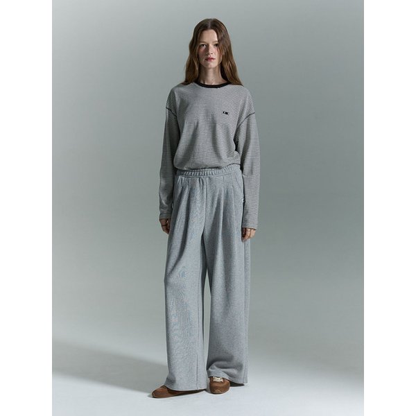 턱 와이드 스웻팬츠 [MELANGE GREY]