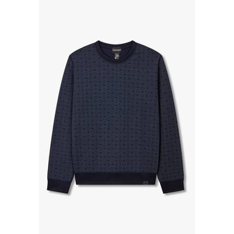 EMPORIO ARMANI 남성 로고 패턴 라운지 스웨트셔츠 0815336028000