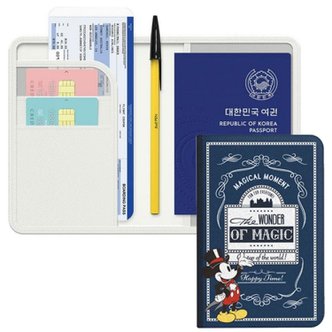  디즈니 정품 미니 미키 마우스 여권 케이스 지갑 커버 신여권 호환 해킹방지 빈티지 매직북