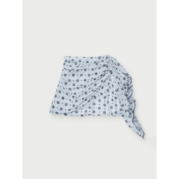 ISELLE 플로럴 자카드 드레이프 스커트 IOKAM26106WHP