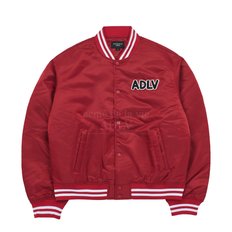 ADLV LOGO PATCH VARSITY JACKET WINE - 바시티자켓