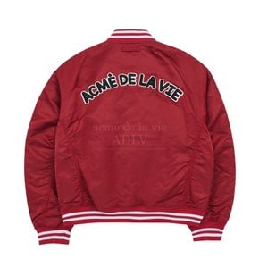 ADLV LOGO PATCH VARSITY JACKET WINE - 바시티자켓