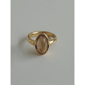 GOLD QUARTZ ELLIPSE RING