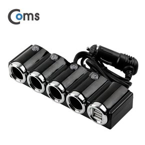 Coms 12V 차량용 시가 소켓 4포트(4구)+USB 2포트