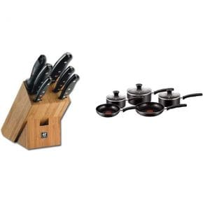 영국 즈월링 냄비 Zwilling 1001385 J. A. Henckels Pollux 7Piece Block Set Steel 블랙 28.0 c