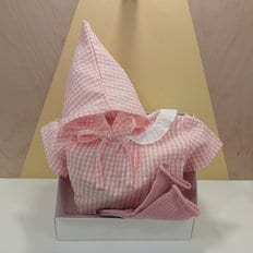 블루독베이비 OR)쁘띠체크 바디수트,양말 선물세트(45370-040-08+45170-011-10)