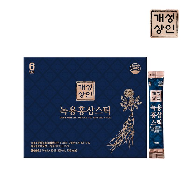 개성상인 녹용홍삼스틱 10ml 30포 /전용쇼핑백