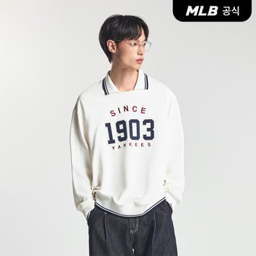 MLB [코리아공식] 스포티브 바시티 오버핏 카라 맨투맨 NY (Cream)