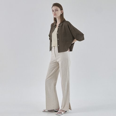 나인(Atelier Nain) (택가:89,000원)린넨 슬림 와이드 팬츠(PT-5392)
