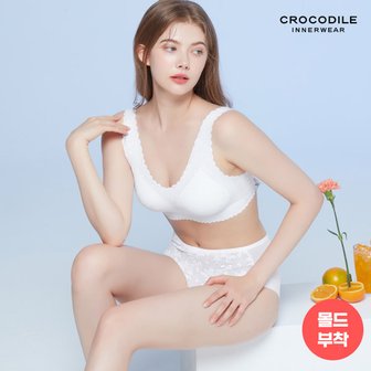 크로커다일 비비드 레이스 감탄브라+팬티 2종세트 아이보리 CDW3M38_T