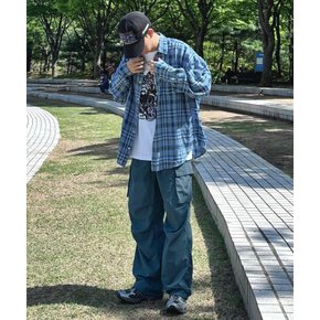CBDUUWP003BN 나일론 카고 파라슈트 팬츠 블루 그린 3503617