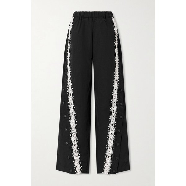 알베르타 진주 장식 크로셰 트림 트랙 팬츠 46376663162969459