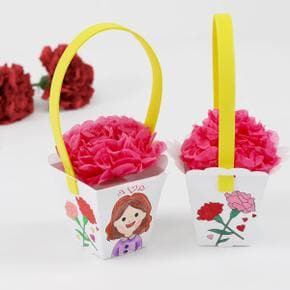 /클레이피아 종이 카네이션 바구니