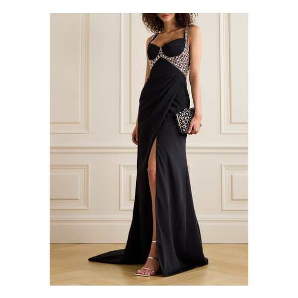 사비나빌렌코 랩 이펙트 크리스털 장식 캐디 가운 블랙 1647597340328203