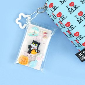 냥냥 가챠 파우치 키링 (랜덤) /소품수납 투명 파우치 고양이 파츠 백꾸템