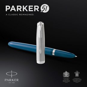 PARKER 파커 만년필 F 세자 51 틸 블루 CT 2123509 양용식 정규 수입품