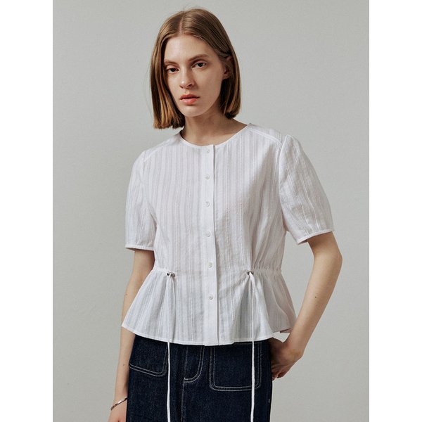 스트링 하프 블라우스_WHITE