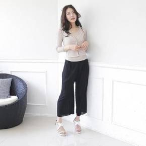 꾸엔 Sale 주름통바지 SD-6283- 배기바지 밴드바지 통바지 와이드팬츠 청통바지 (S34452654)