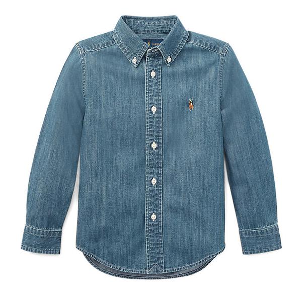 폴로 키즈 남아 2-7세 코튼 샴브레이 스포츠 셔츠(CWPOWOVB6820001400)