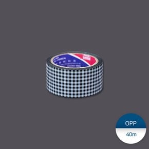 OPP디자인테이프-체크검정 1묶음(1개)