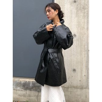 FRONTROW Eco Leather Trench Half Coat