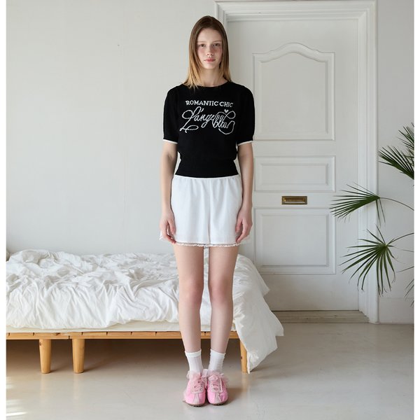 [시흥점] 여성 레터링 볼륨 부클 반팔니트  (ES2OKH52)