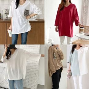 빅사이즈무지티 여성빅사이즈티셔츠 여성가을티셔츠_P375007524