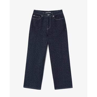 라코스테 25SS 여성  세미와이드 데님라이크 팬츠 HF716E-55GRNE