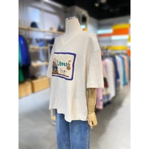 자수패치 도톰 반팔 티셔츠 (BATS06311)