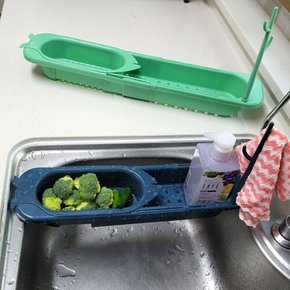 식기건조대 그릇정리대 씽크대 설거지선반 물빠짐 길이조절 싱크 개수대 채반