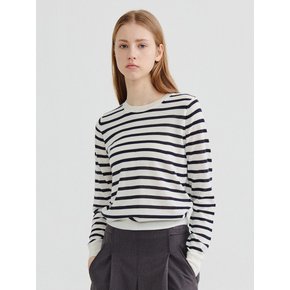 Basic stripe knit White