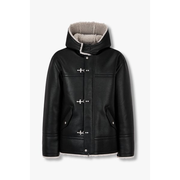 [MEN] 파이어맨 디테일 신세틱레더 후디 점퍼 9155461133099