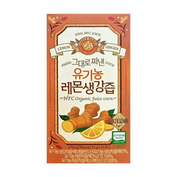 홀베리 그대로짜낸 유기농 레몬생강즙 15g x 14포 x 1박스 FWS (S49298749)