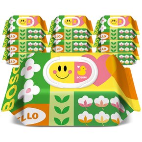 액션플레이 아기물티슈 캡형 70매 x 10팩 (고평량 엠보 75g/식품등급성분)
