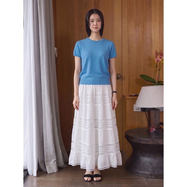 Elard Lace Long Skirt_White