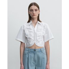 [23SS] Crop Rounded Shirring Shirt [White] JWBL3E903WT