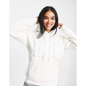 5095104 UGG Rey fuzzy logo hoodie in white