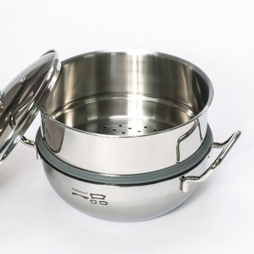 키친아트 냄비 통삼중 2단 찜냄비 20cm 스텐 만두 찜기 찜솥 (YI158680)