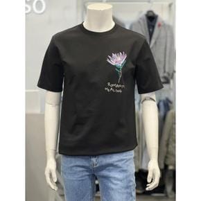 세이브존01 S/S 플라워 자수 면혼방 프리미엄 티셔츠 BSX2KR52ABK (S15117960)