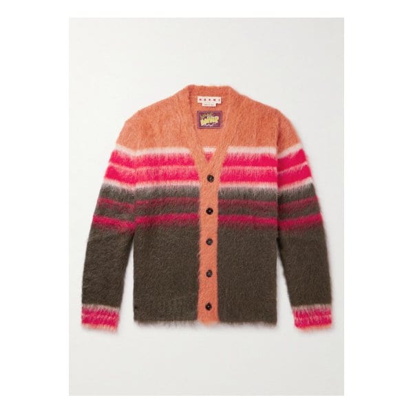 스트라이프 모헤어 혼방 가디건 오렌지 1647597323574134